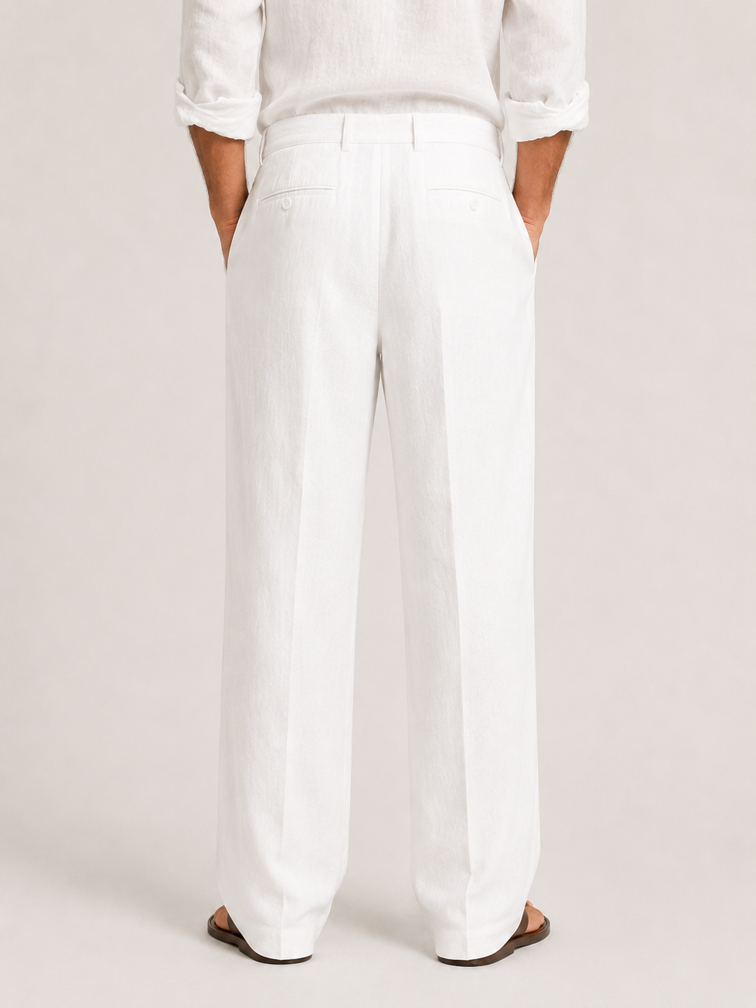 Pantalon lin homme | Coupe ample, taille ajustable | Léger et respirant