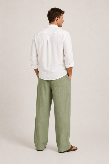 Pantalon lin homme | Coupe décontractée | Style été