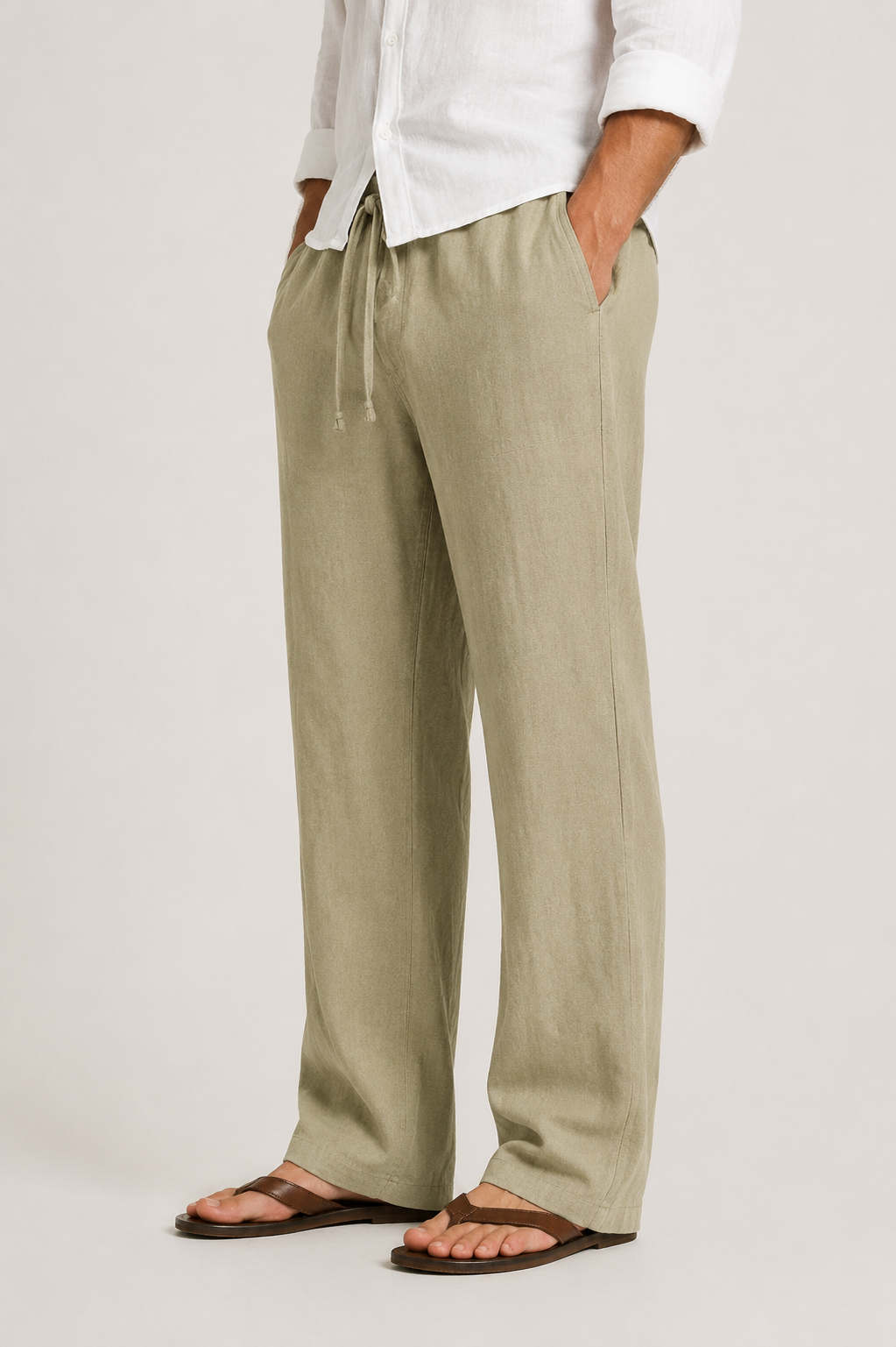Pantalon lin homme | Coupe décontractée | Style été