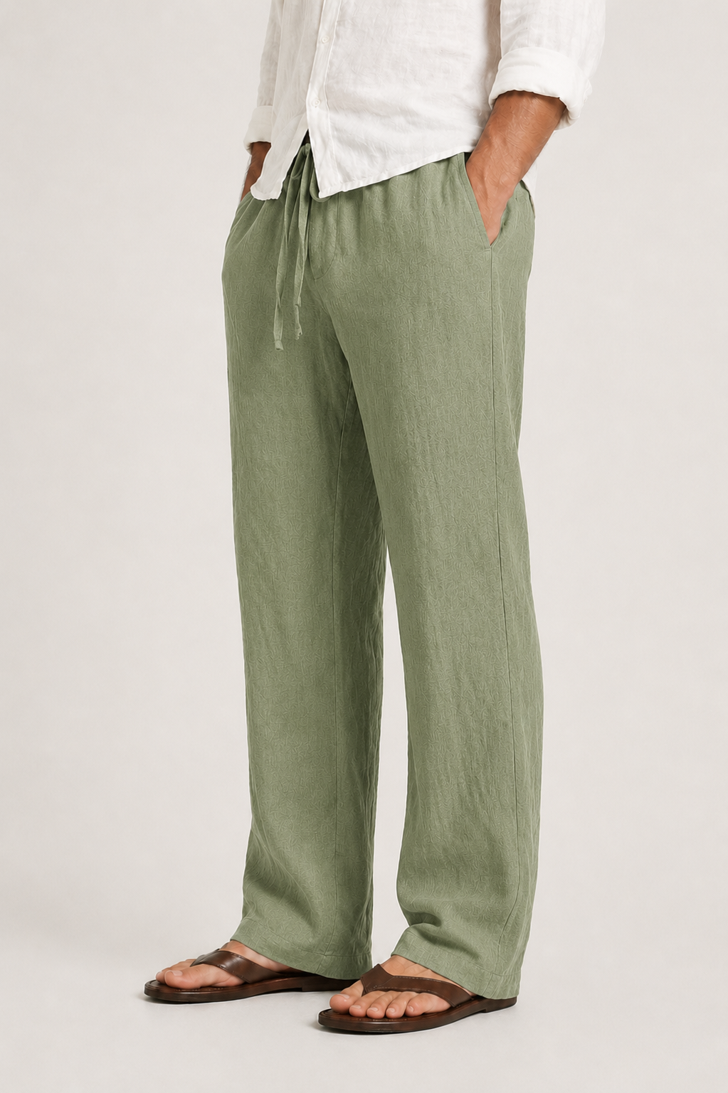 Pantalon lin homme | Coupe décontractée | Style été