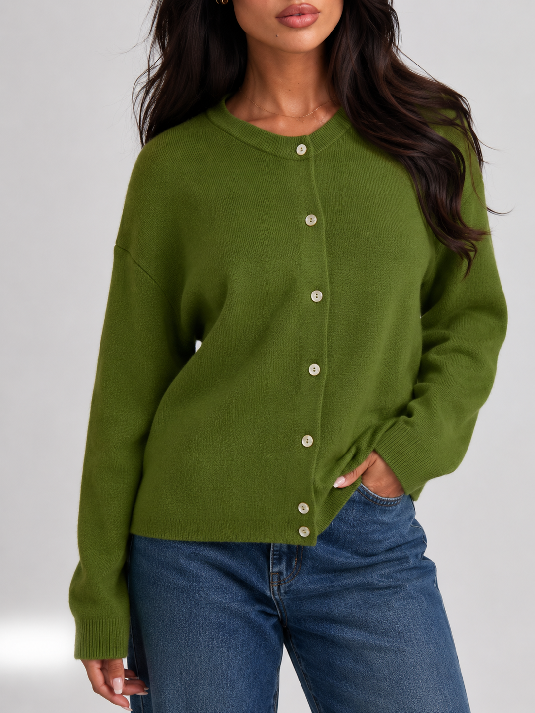 Cardigan Femme | Tricot Doux, Boutonné | Gris, Blanc, Multicolore