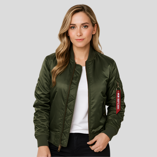 Veste pilote MA-1 pour femmes - Design classique - Bord-côte