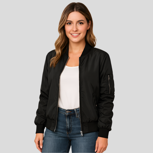 Veste aviateur zippée - Style pilote décontracté pour femmes - Confort et style