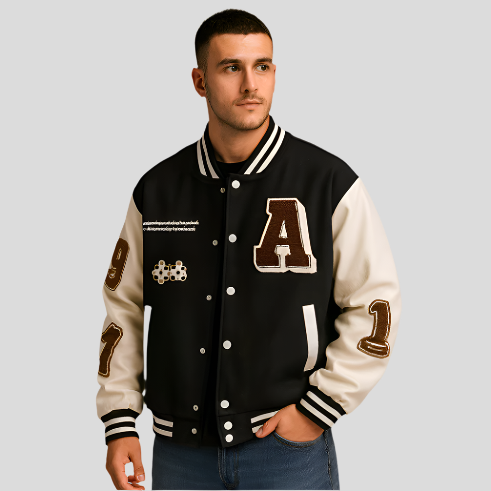 Veste bomber baseball pour homme - design colorblock - stylée et polyvalente