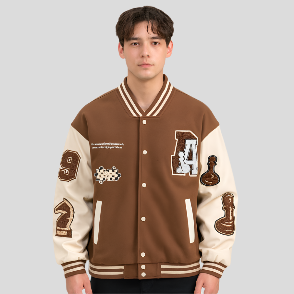 Veste bomber baseball pour homme - design colorblock - stylée et polyvalente