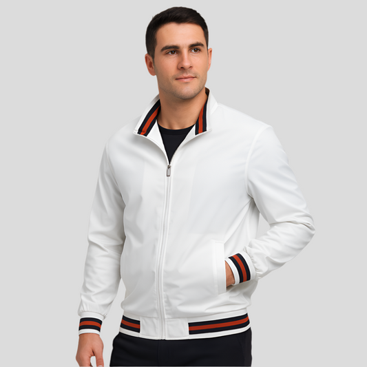 Veste bomber pour hommes - détails rayés - confort stylé