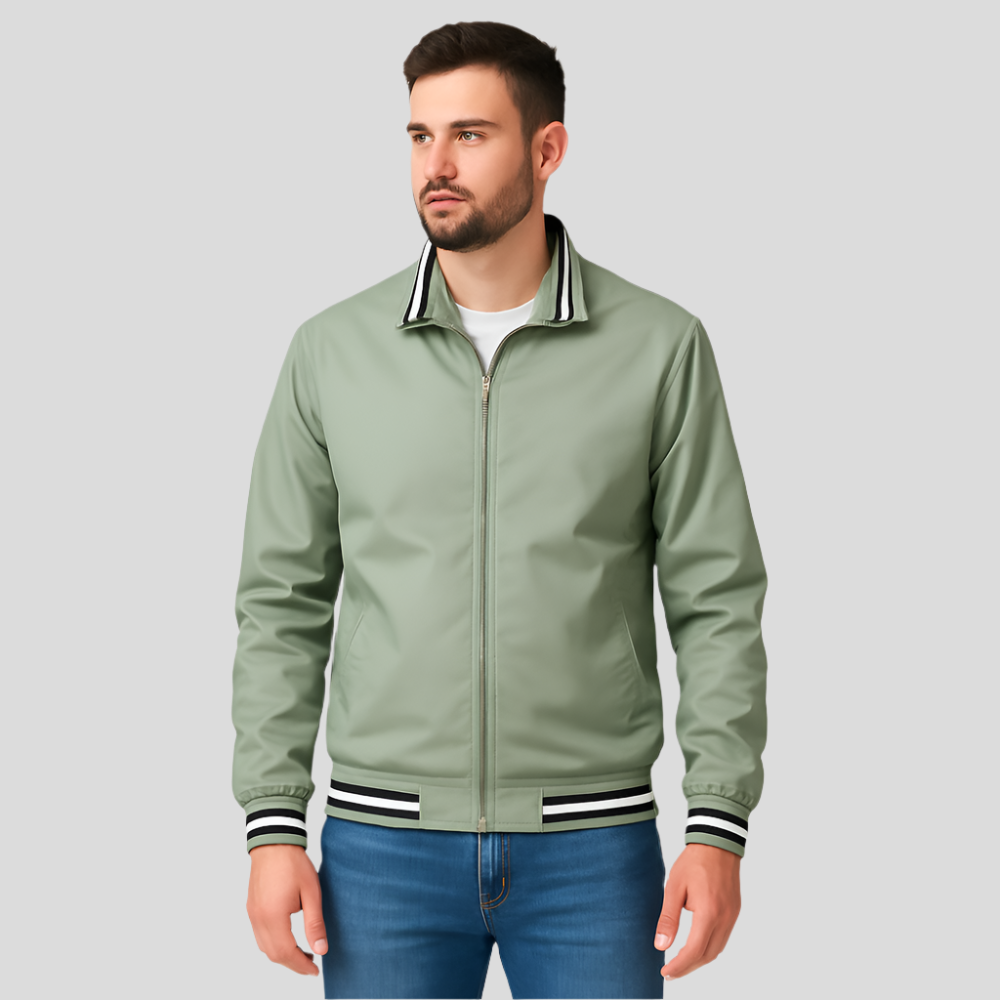 Veste bomber pour hommes - détails rayés - confort stylé