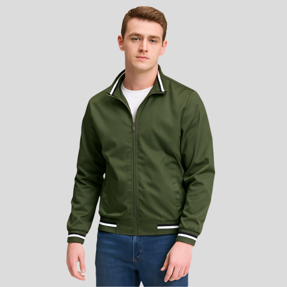 Veste bomber pour hommes - détails rayés - confort stylé