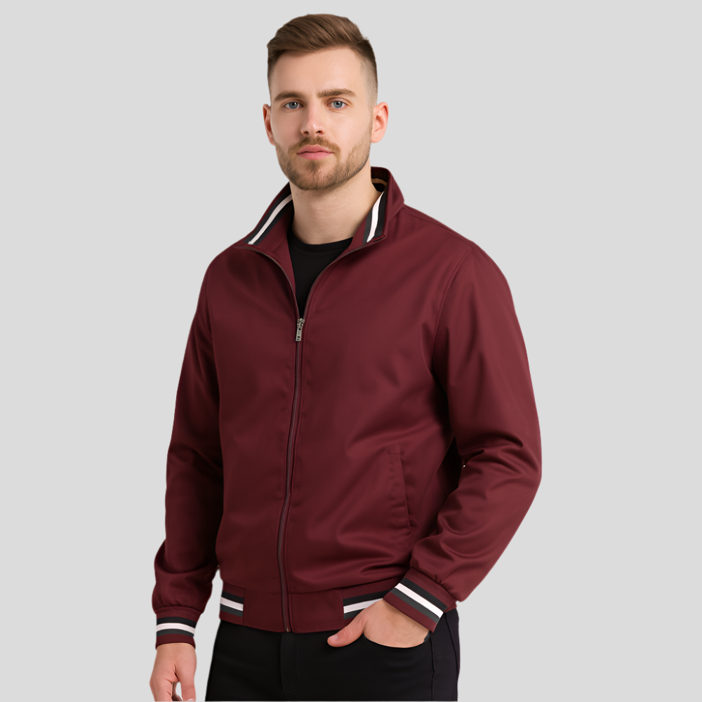 Veste bomber pour hommes - détails rayés - confort stylé
