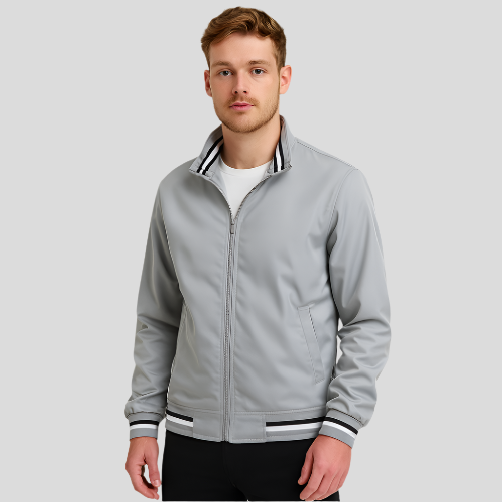 Veste bomber pour hommes - détails rayés - confort stylé