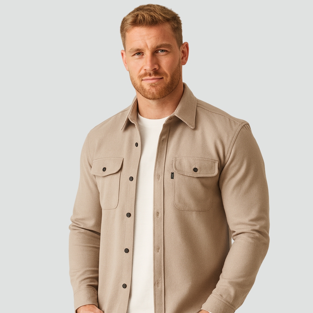 Overshirt homme poches poitrine regular fit coupe décontractée