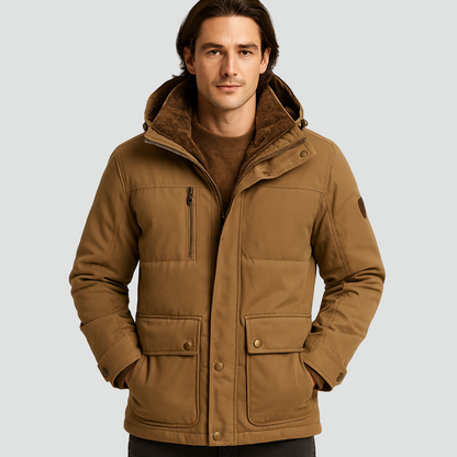 Manteau hiver homme doublure polaire avec capuche amovible coupe regular fit