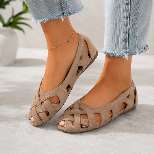 Sandales Femme Plates Tissées avec Soutien Orthopédique