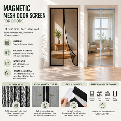 Jolie | Protection contre les insectes pour portes | Rideau magnétique