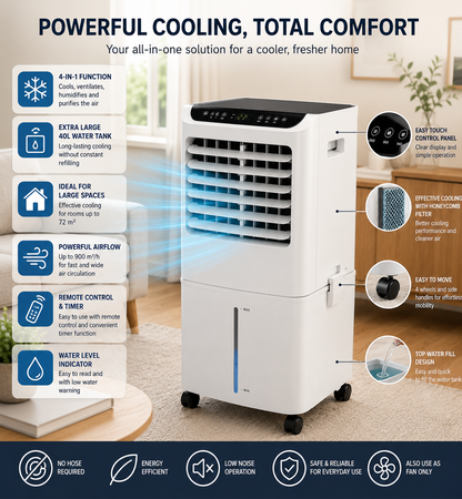 Nova | Climatiseur Portable – XXXL Sans Tuyau d'Échappement