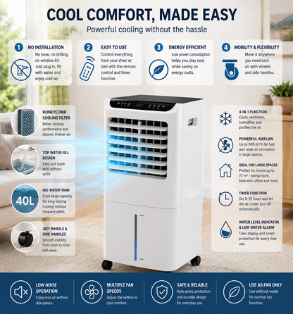 Nova | Climatiseur Portable – XXXL Sans Tuyau d'Échappement