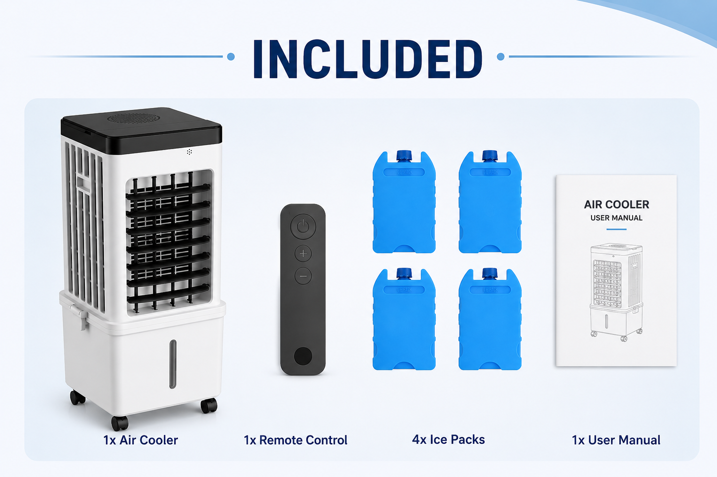 Opal | Climatiseur Portable, Packs de Glaçons – 3 Vitesses