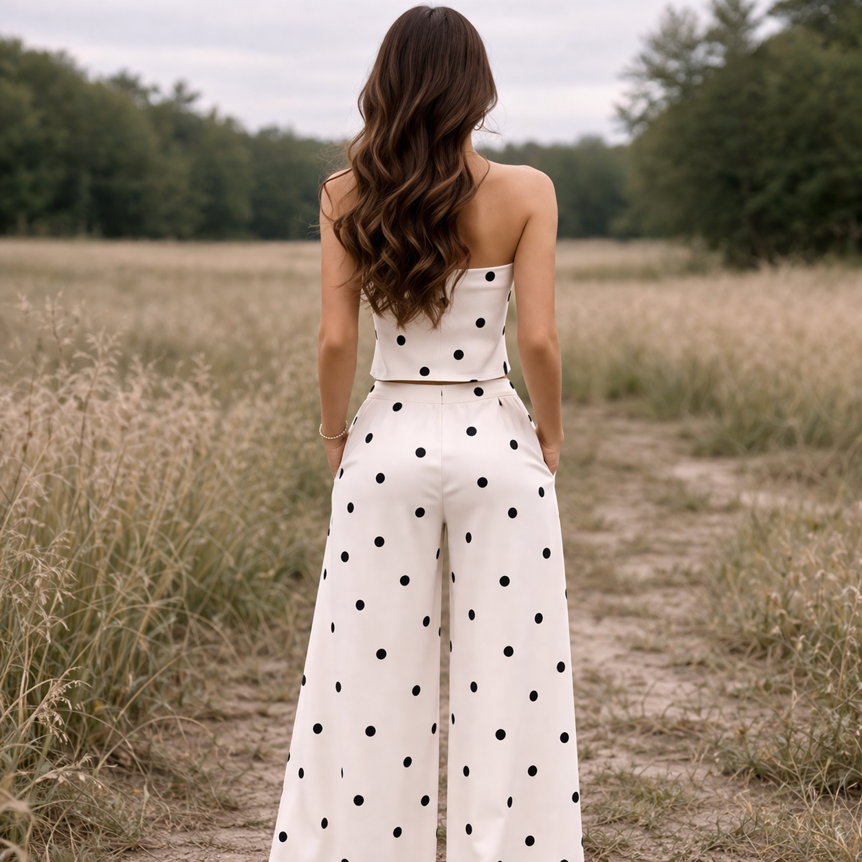 Ensemble Deux Pièces | Tenue Femme à Pois | Ensemble Assorti Tendance