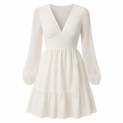 Robe à Pois | Femmes, Cintrée et Évasée | Manches Longues, Légère