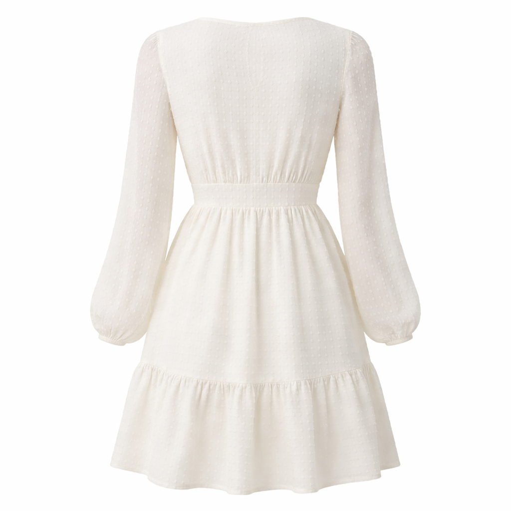 Robe à Pois | Femmes, Cintrée et Évasée | Manches Longues, Légère