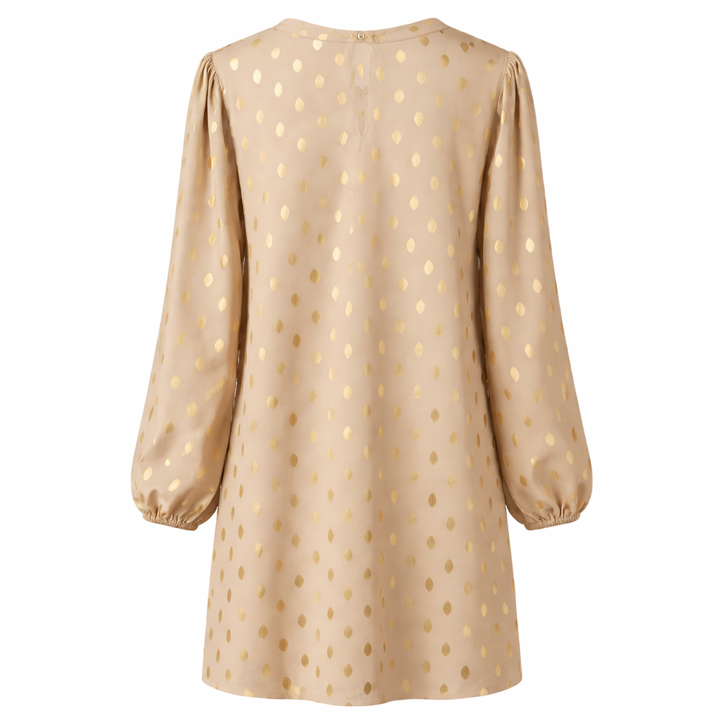 Polka Dot Dress | Women, Gold, Mini | Elegant Style