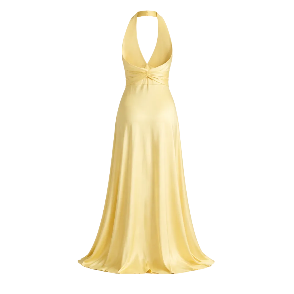 Maxi Dress | Backless Design, Ankle Length | V-Neck