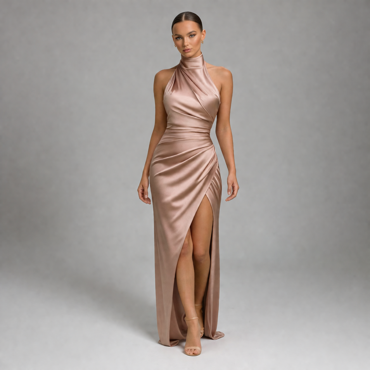 Robe de Soirée Femme Encolure Longue Style Urbain