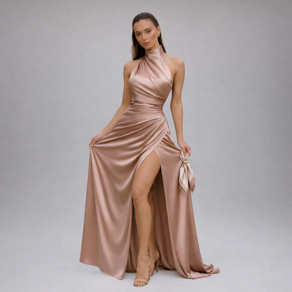 Robe de Soirée Femme | Encolure Longue, Style Urbain