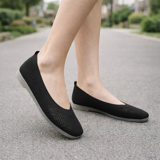 Ballerines pour femmes | Maille respirante, bout carré | Confort casual