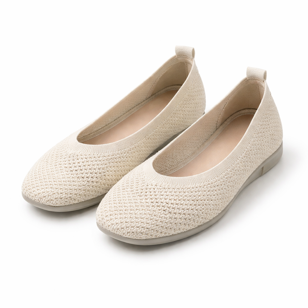 Ballerines pour femmes | Maille respirante, bout carré | Confort casual