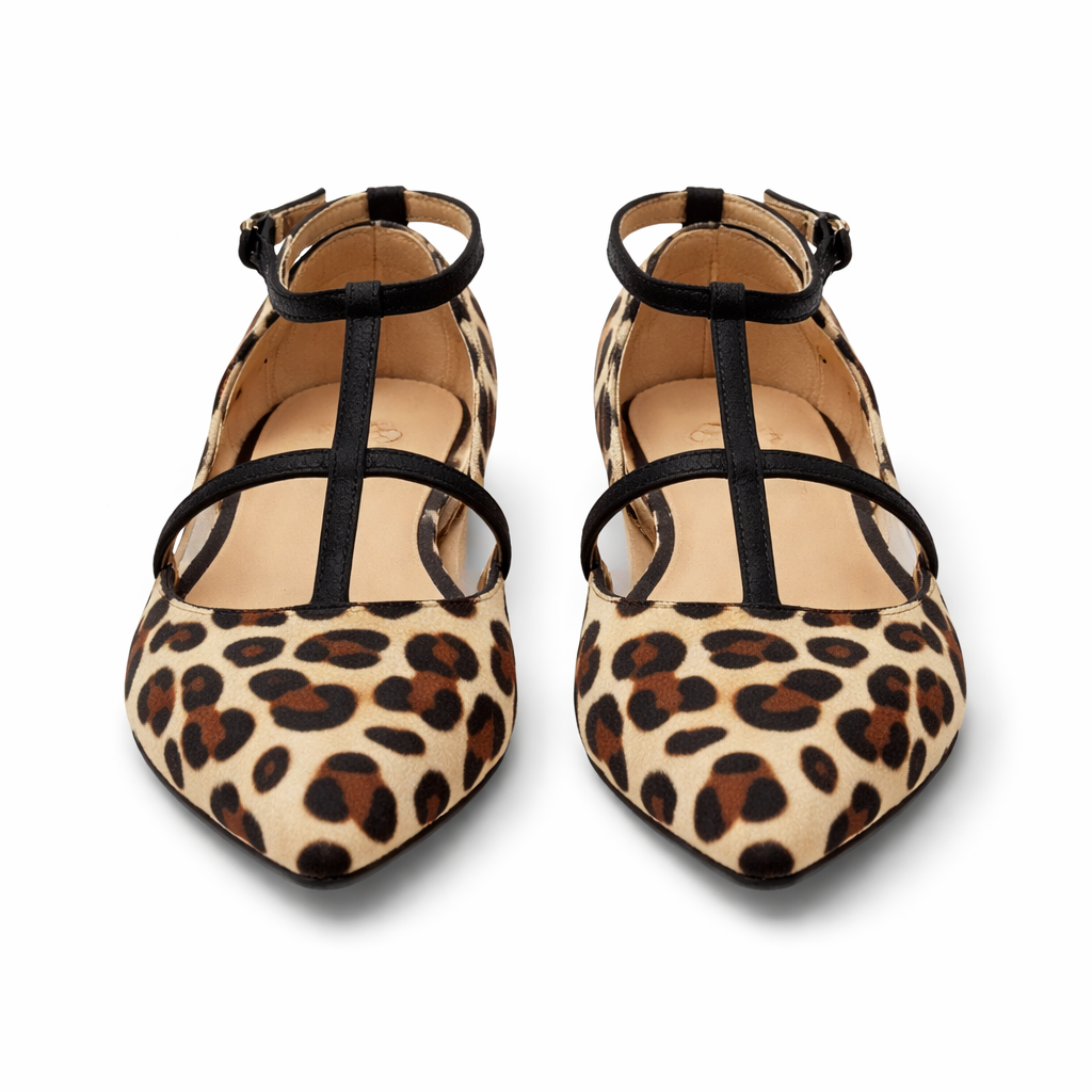 Ballerines pour femmes | Imprimé animal, sangles ajustables | Ajustement sécurisé