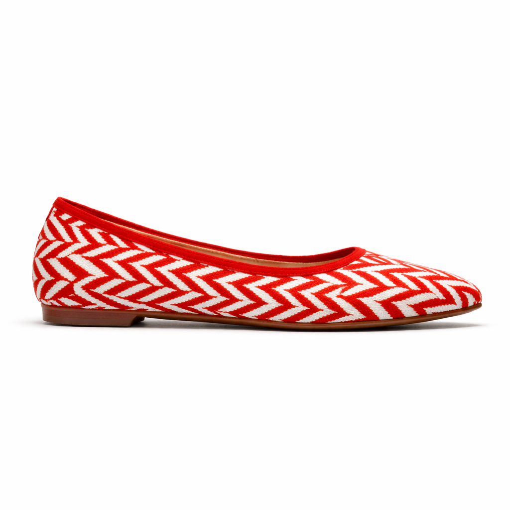 Ballerines pour Femmes | Motif Zigzag, Semelle Souple | Confort Quotidien