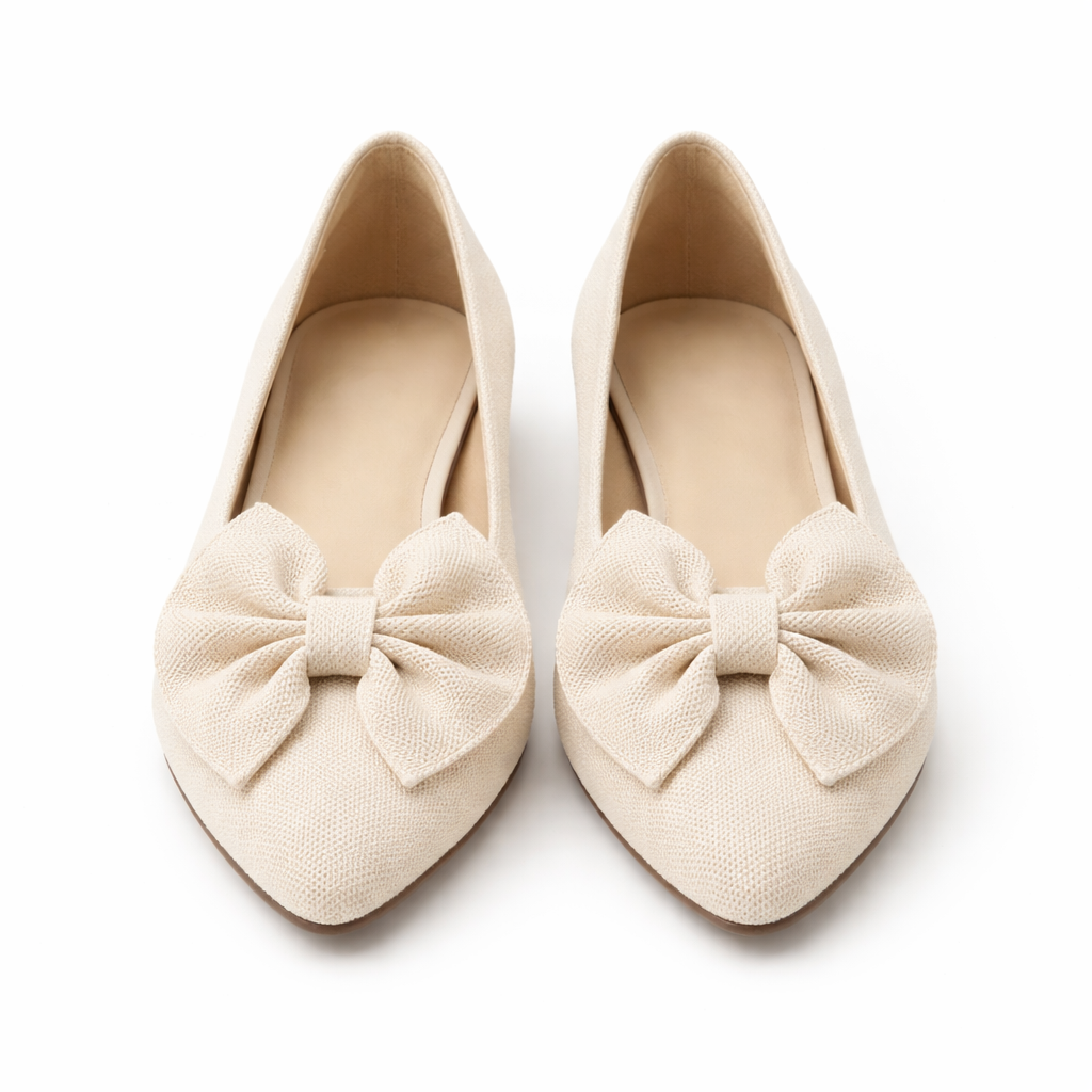 Ballerines pour femmes | Détail nœud | Glissière confortable décontractée