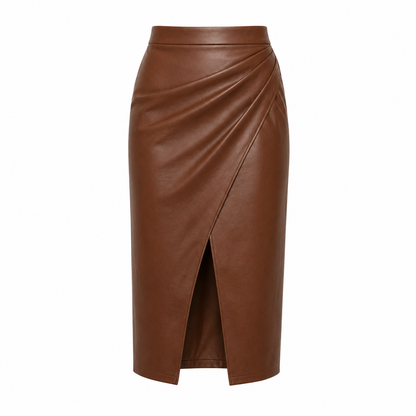Jupe Midi Plissée | Fente Avant | Style Été Femme