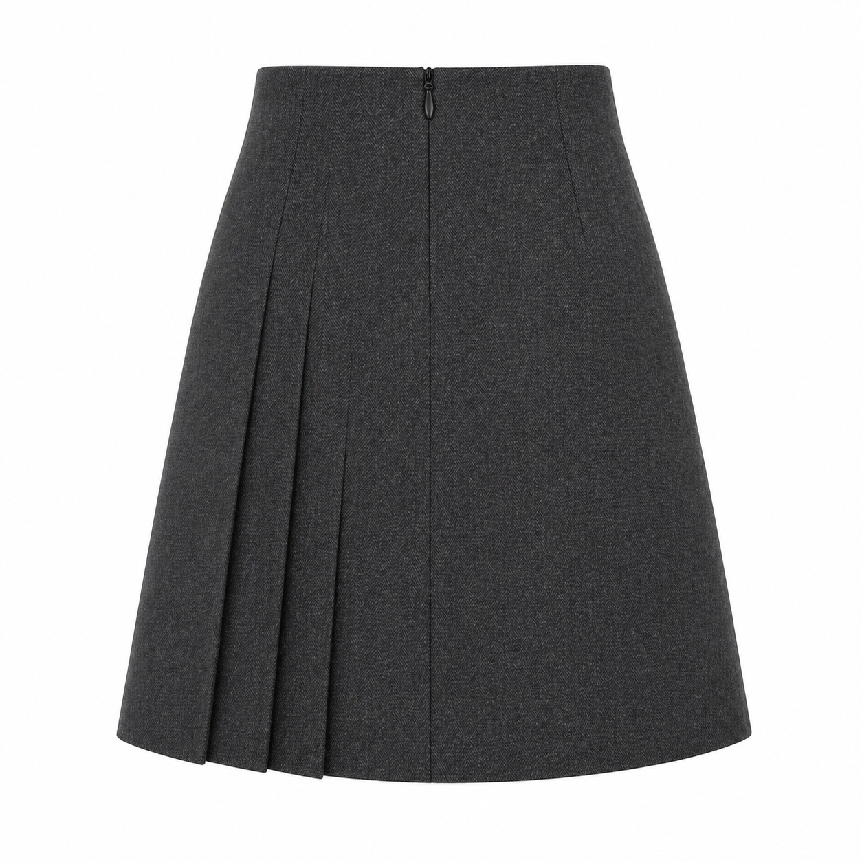 Jupe Midi | Taille Haute Look Laine, Détails Boutons