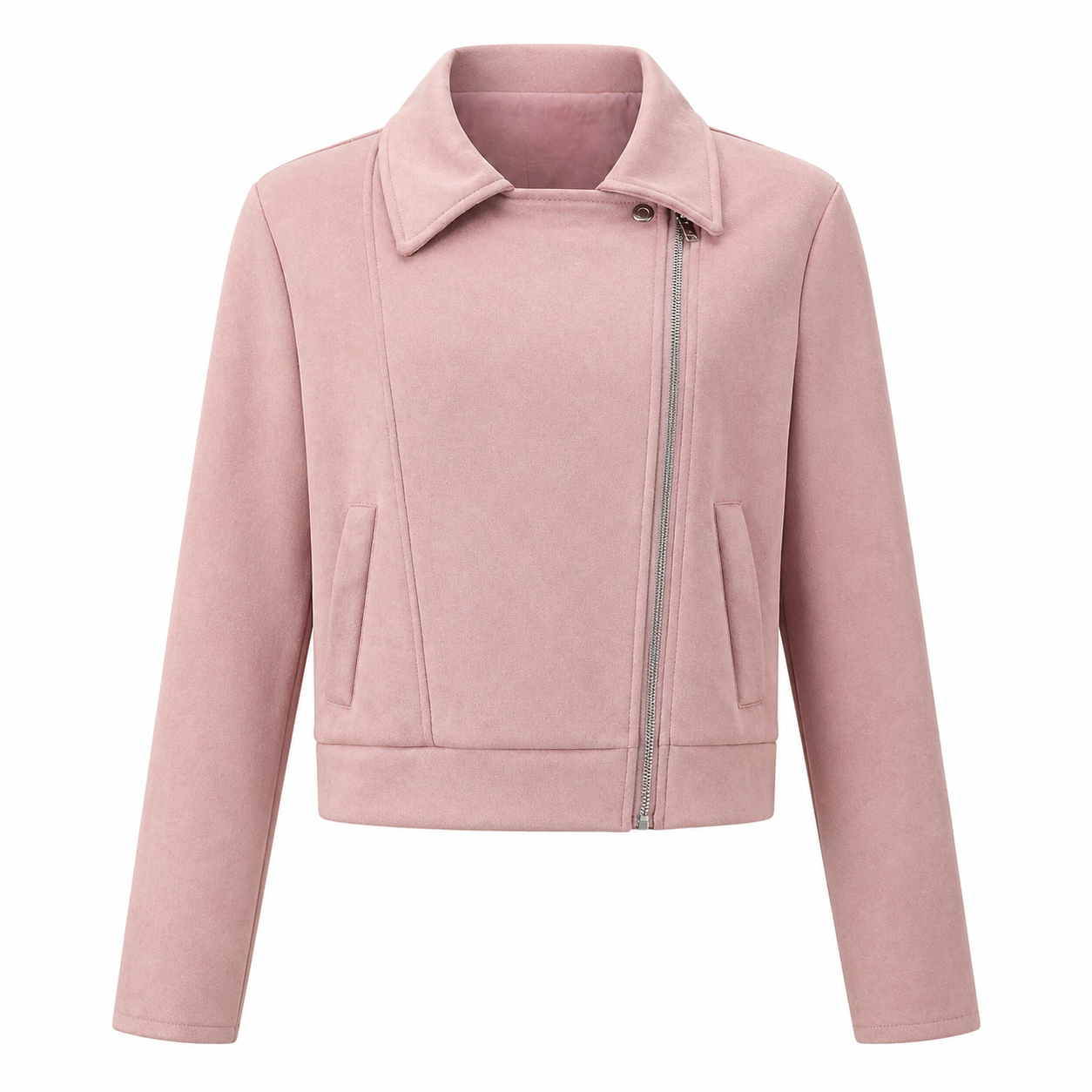 Veste Courte Femme Effet Suédine Polyester Coupe Ajustée