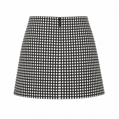 Mini Jupe Glamour | Taille Haute, Design Résille Scintillant