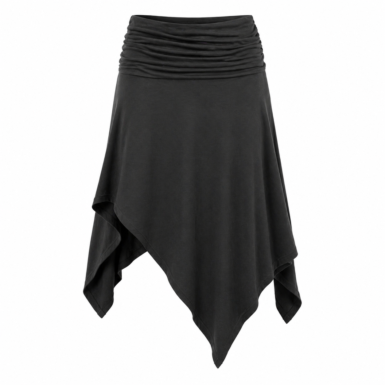 Jupe Midi | Taille Haute, Ourlet Asymétrique