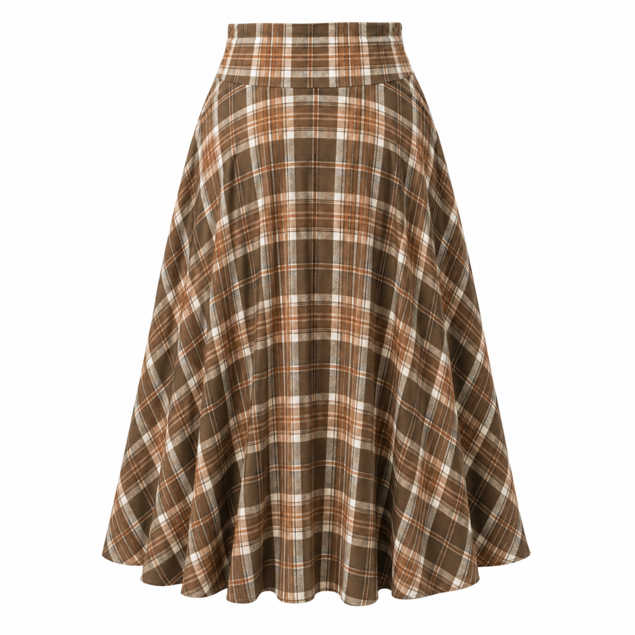 Jupe Maxi | Taille Haute | Design Carreaux A-Line
