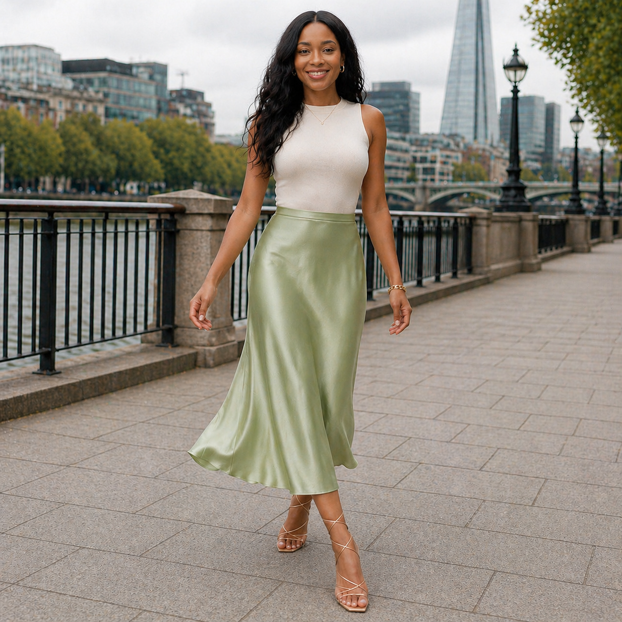 Jupe Midi Taille Haute | Style Fluide | Confort Assuré
