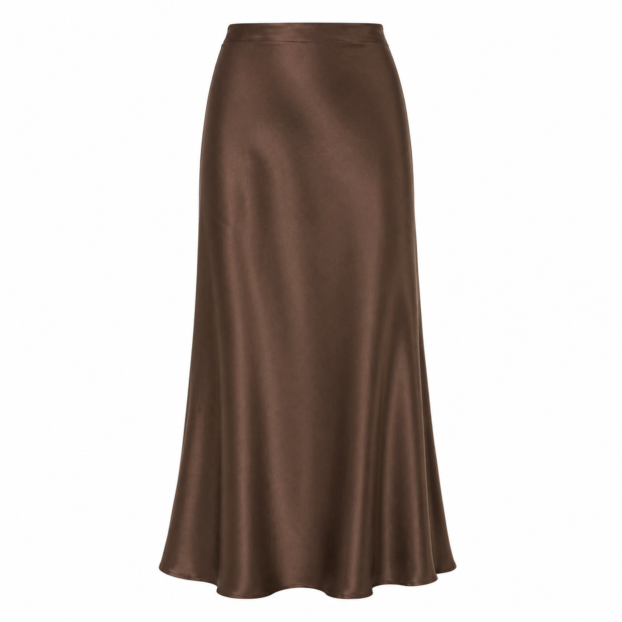 Jupe Midi | Tissu Satin Casual | Taille Haute
