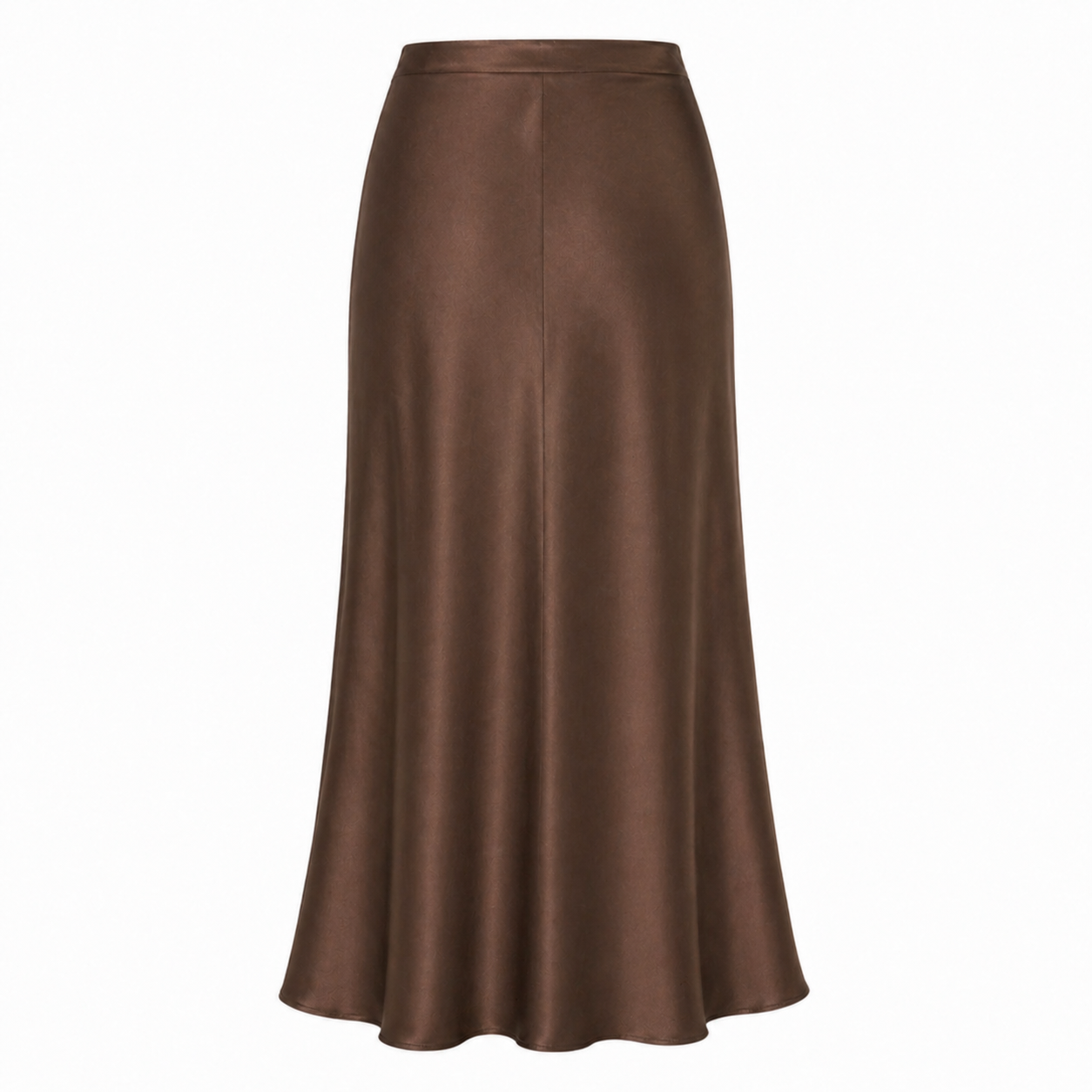 Jupe Midi | Tissu Satin Casual | Taille Haute