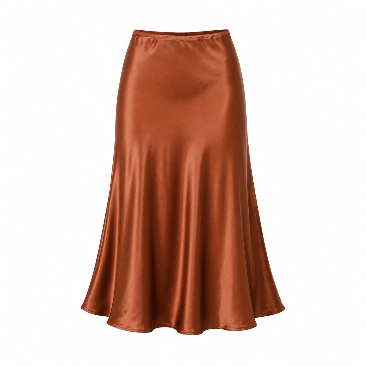 Jupe Midi Satin Trapèze | Coupe Flatteuse | Luxueuse