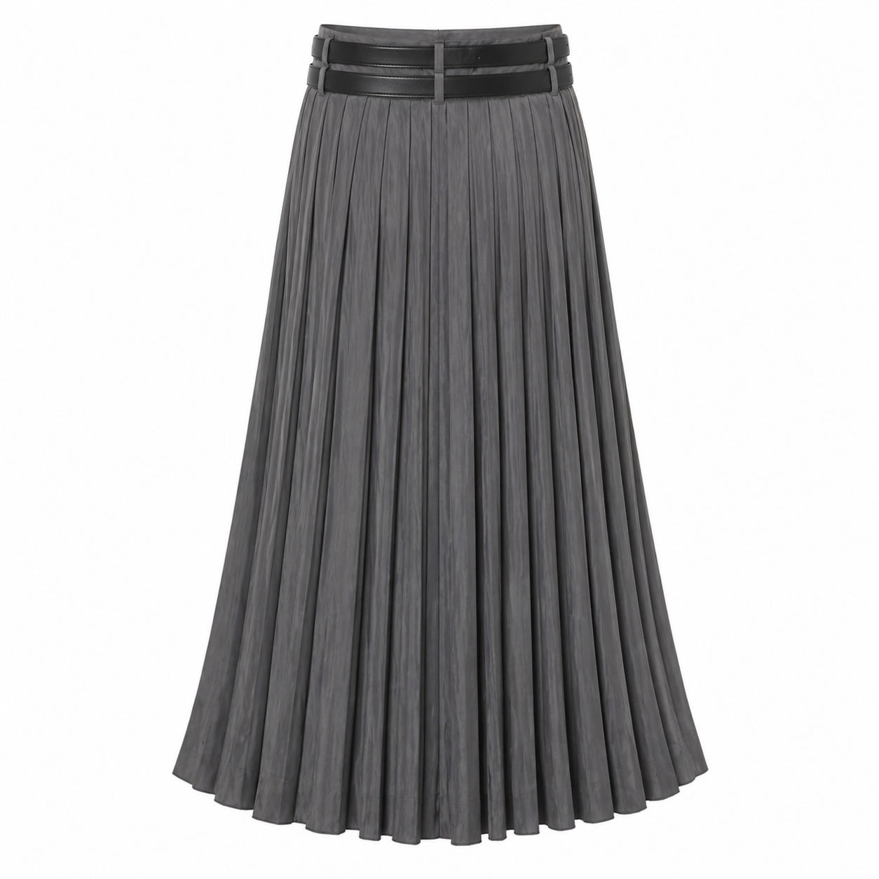 Jupe Maxi | Plissée, Fendue | Tissu Régulier