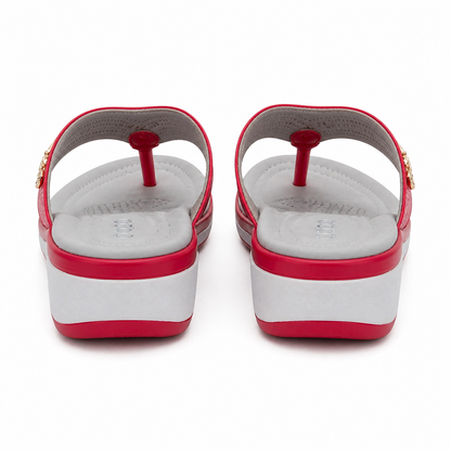 Tongs Femme Orthopédiques | Confort Ergonomique, Rouge