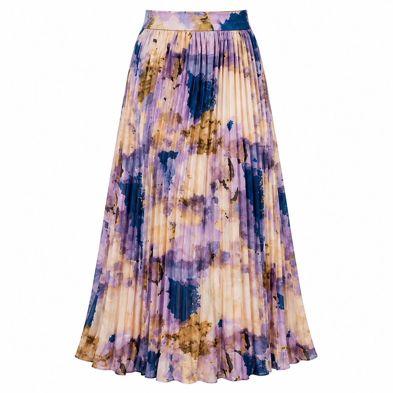 Jupe Maxi Femme | Motif Floral, Détails Plissés