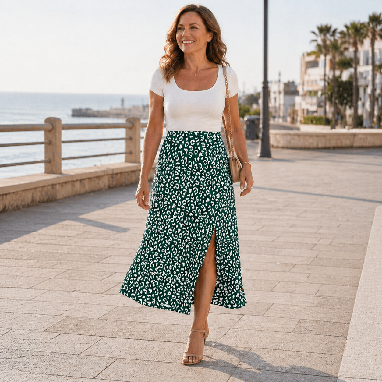 Jupe Maxi | Imprimé Léopard Unique | Fente Haute