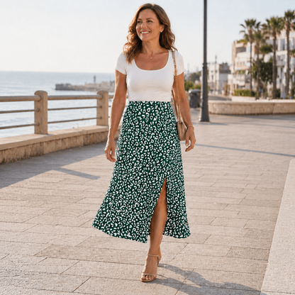 Jupe Maxi | Imprimé Léopard Unique | Fente Haute