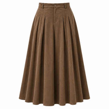 Jupe Maxi Trapèze | Taille Haute | Design Plissé