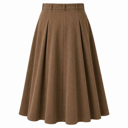 Jupe Maxi Trapèze | Taille Haute | Design Plissé